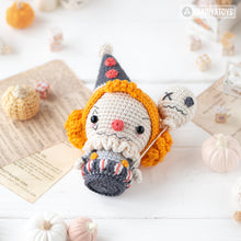 Load image into Gallery viewer, sad clown crochet pattern halloween amigurumi tutorial AradiyaToys spooky season crochet DIY tutorial PDF file handmade amigurumi pattern