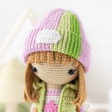 Charger l'image dans la galerie, Amigurumi Crochet Doll Pattern for Friendy April with Timmy the Corgi from "AradiyaToys Friendies" collection tutorial PDF file modern dolls
