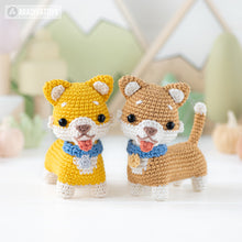 Charger l'image dans la galerie, Amigurumi Crochet Doll Pattern for Friendy April with Timmy the Corgi from "AradiyaToys Friendies" collection tutorial PDF file modern dolls