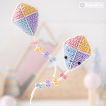 Charger l'image dans la galerie, Kawaii Kite from "AradiyaToys Kawaii” collection / Crochet Pattern (Amigurumi Tutorial PDF File), Keychain Beginner Handmade DIY Pin Cushion