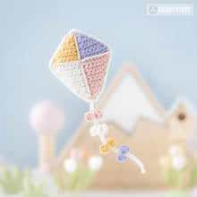 Charger l'image dans la galerie, Kawaii Kite from "AradiyaToys Kawaii” collection / Crochet Pattern (Amigurumi Tutorial PDF File), Keychain Beginner Handmade DIY Pin Cushion