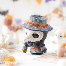 Load image into Gallery viewer, plague doctor crochet pattern halloween amigurumi tutorial AradiyaToys spooky season crochet DIY tutorial PDF file handmade amigurumi pattern