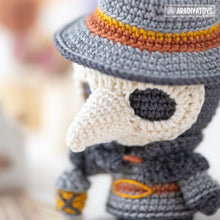 Load image into Gallery viewer, plague doctor crochet pattern halloween amigurumi tutorial AradiyaToys spooky season crochet DIY tutorial PDF file handmade amigurumi pattern