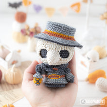 Load image into Gallery viewer, plague doctor crochet pattern halloween amigurumi tutorial AradiyaToys spooky season crochet DIY tutorial PDF file handmade amigurumi pattern