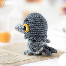 Load image into Gallery viewer, raven crochet pattern halloween decor crow amigurumi tutorial by AradiyaToys mini kingdom crochet DIY file handmade PDF amigurumi pattern