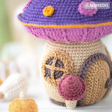 Load image into Gallery viewer, mushroom house crochet pattern by AradiyaToys mini kingdom amigurumi witch house crochet DIY tutorial PDF file handmade halloween pattern