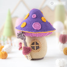 Load image into Gallery viewer, mushroom house crochet pattern by AradiyaToys mini kingdom amigurumi witch house crochet DIY tutorial PDF file handmade halloween pattern