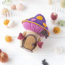 Load image into Gallery viewer, mushroom house crochet pattern by AradiyaToys mini kingdom amigurumi witch house crochet DIY tutorial PDF file handmade halloween pattern