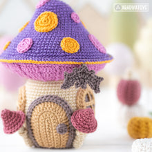 Load image into Gallery viewer, mushroom house crochet pattern by AradiyaToys mini kingdom amigurumi witch house crochet DIY tutorial PDF file handmade halloween pattern