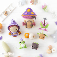 Charger l'image dans la galerie, Midnight Swamp from “Mini Kingdom” collection halloween crochet pattern by AradiyaToys Amigurumi tutorial PDF file witch frog venus fly trap
