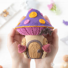Load image into Gallery viewer, mushroom house crochet pattern by AradiyaToys mini kingdom amigurumi witch house crochet DIY tutorial PDF file handmade halloween pattern