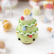 Load image into Gallery viewer, mini Christmas tree crochet pattern by AradiyaToys fairytale Christmas decor amigurumi pattern ornament crochet DIY tutorial PDF file howto