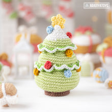 Load image into Gallery viewer, mini Christmas tree crochet pattern by AradiyaToys fairytale Christmas decor amigurumi pattern ornament crochet DIY tutorial PDF file howto