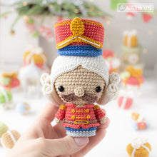 Load image into Gallery viewer, amigurumi nutcracker crochet pattern by AradiyaToys fairytale Christmas decor amigurumi pattern ornament crochet DIY tutorial PDF file howto