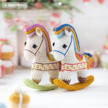 Load image into Gallery viewer, rocking horse crochet pattern by AradiyaToys fairytale Christmas decor nutcracker amigurumi pattern ornament crochet DIY tutorial PDF file