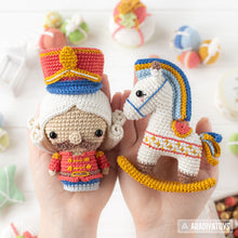 Load image into Gallery viewer, 7-in-1 nutcracker crochet pattern Christmas decor amigurumi tutorial rocking horse AradiyaToys DIY ornament Christmas tree digital PDF file