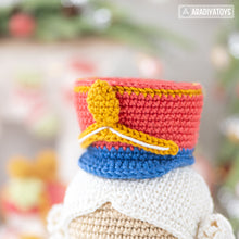 Load image into Gallery viewer, amigurumi nutcracker crochet pattern by AradiyaToys fairytale Christmas decor amigurumi pattern ornament crochet DIY tutorial PDF file howto