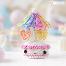 Charger l'image dans la galerie, Amigurumi Crochet Pattern for kawaii music box carousel butterfly by AradiyaToys gift tutorial PDF file easy amigurumi pattern DIY project