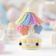 Charger l'image dans la galerie, Amigurumi Crochet Pattern for kawaii music box carousel butterfly by AradiyaToys gift tutorial PDF file easy amigurumi pattern DIY project