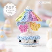 Charger l'image dans la galerie, Amigurumi Crochet Pattern for kawaii music box carousel butterfly by AradiyaToys gift tutorial PDF file easy amigurumi pattern DIY project