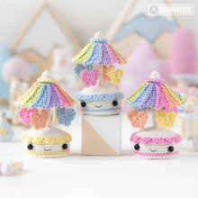 Charger l'image dans la galerie, Amigurumi Crochet Pattern for kawaii music box carousel butterfly by AradiyaToys gift tutorial PDF file easy amigurumi pattern DIY project