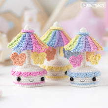 Charger l'image dans la galerie, Amigurumi Crochet Pattern for kawaii music box carousel butterfly by AradiyaToys gift tutorial PDF file easy amigurumi pattern DIY project