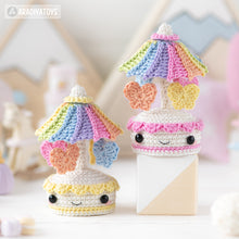 Charger l'image dans la galerie, Amigurumi Crochet Pattern for kawaii music box carousel butterfly by AradiyaToys gift tutorial PDF file easy amigurumi pattern DIY project