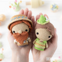 Charger l'image dans la galerie, 6-in-1 bee farm crochet pattern amigurumi by AradiyaToys mini kingdom beekeeper beehive basket of vegetables DIY handmade tutorial PDF file