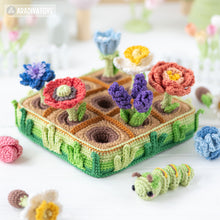 Afbeelding in Gallery-weergave laden, 16-in-1 flower field crochet pattern bundle PDF amigurumi Mini Kingdom Flower Maiden gnome hummingbird wildflower handmade DIY tutorial