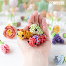 Carregar imagem no visualizador da galeria, Caterpillar Crochet Pattern PDF Tiny Amigurumi Insect DIY Tutorial Mini Kingdom by AradiyaToys