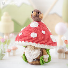 Carica l'immagine nel visualizzatore di Gallery, amigurumi mushroom gnome crochet pattern by AradiyaToys mini kingdom gnomes crochet DIY tutorial PDF file handmade gnome amigurumi pattern
