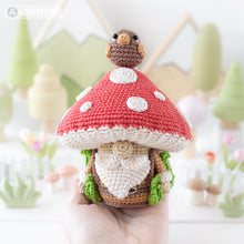 Carica l'immagine nel visualizzatore di Gallery, amigurumi mushroom gnome crochet pattern by AradiyaToys mini kingdom gnomes crochet DIY tutorial PDF file handmade gnome amigurumi pattern