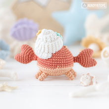 Carica l'immagine nel visualizzatore di Gallery, amigurumi kawaii crab crochet pattern AradiyaToys sea creatures crochet DIY tutorial PDF file handmade mini hermit crab amigurumi pattern