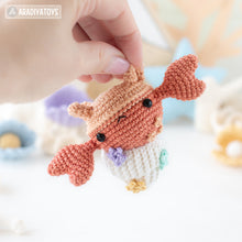 Carica l'immagine nel visualizzatore di Gallery, amigurumi kawaii crab crochet pattern AradiyaToys sea creatures crochet DIY tutorial PDF file handmade mini hermit crab amigurumi pattern