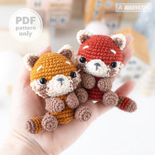 Carica l'immagine nel visualizzatore di Gallery, amigurumi red panda crochet pattern Roxy by AradiyaToys animals crochet patterns DIY tutorial PDF file handmade cute panda amigurumi pattern