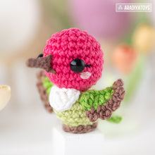 Załaduj obraz do przeglądarki galerii, hummingbird crochet pattern PDF amigurumi bird toy DIY tutorial flower field mini kingdom garden animal instant download pattern bird lovers