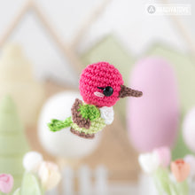 Załaduj obraz do przeglądarki galerii, hummingbird crochet pattern PDF amigurumi bird toy DIY tutorial flower field mini kingdom garden animal instant download pattern bird lovers