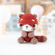 Carica l'immagine nel visualizzatore di Gallery, amigurumi red panda crochet pattern Roxy by AradiyaToys animals crochet patterns DIY tutorial PDF file handmade cute panda amigurumi pattern
