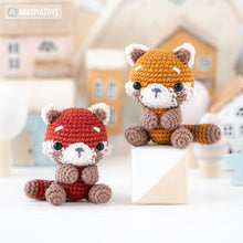 Carica l'immagine nel visualizzatore di Gallery, amigurumi red panda crochet pattern Roxy by AradiyaToys animals crochet patterns DIY tutorial PDF file handmade cute panda amigurumi pattern