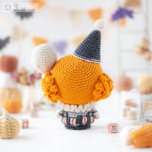 Load image into Gallery viewer, sad clown crochet pattern halloween amigurumi tutorial AradiyaToys spooky season crochet DIY tutorial PDF file handmade amigurumi pattern