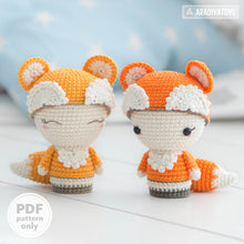 Charger l'image dans la galerie, Mini Laura the Fox from "AradiyaToys Minis” collection / mini doll crochet pattern by AradiyaToys (Amigurumi tutorial PDF file)