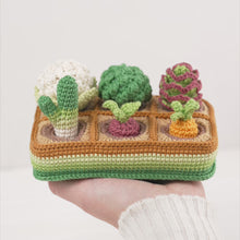 Carica e avvia il video nel visualizzatore di galleria, amigurumi vegetable patch crochet pattern by AradiyaToys mini kingdom mole carrot broccoli beetroot vegetables crochet DIY tutorial PDF file