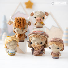 Charger l'image dans la galerie, Nativité Minis set 3 de la collection “AradiyaToys Minis” / modèle nativité au crochet par AradiyaToys (Tutoriel amigurumi au format PDF) / ange au crochet, amigurumi berger, chameau, veau, etoile