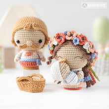 Charger l'image dans la galerie, Ukrainian Family from “Mini Kingdom” collection / crochet patterns by AradiyaToys (Amigurumi tutorial PDF file) / crochet ukraine / amigurumi stork
