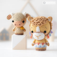 Charger l'image dans la galerie, Nativité Minis set 3 de la collection “AradiyaToys Minis” / modèle nativité au crochet par AradiyaToys (Tutoriel amigurumi au format PDF) / ange au crochet, amigurumi berger, chameau, veau, etoile