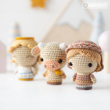 Charger l'image dans la galerie, Nativité Minis set 3 de la collection “AradiyaToys Minis” / modèle nativité au crochet par AradiyaToys (Tutoriel amigurumi au format PDF) / ange au crochet, amigurumi berger, chameau, veau, etoile