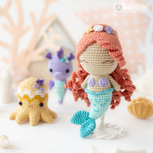 Charger l'image dans la galerie, Kawaii Ocean Minis from “AradiyaToys Minis” collection / crochet patterns (Amigurumi tutorial PDF file) / crochet mermaid / amigurumi triton