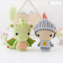 Charger l'image dans la galerie, Royal Tale from “Mini Kingdom” collection / crochet patterns by AradiyaToys (Amigurumi tutorial PDF file), dragon, unicorn, knight, horse