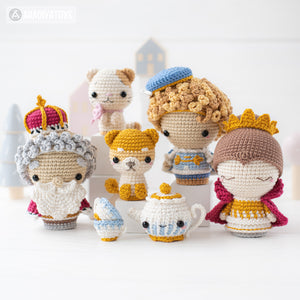 Royal Family from “Mini Kingdom” collection / crochet patterns by AradiyaToys (Amigurumi tutorial PDF file), prince, queen, crochet king