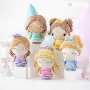 Mini Princesses from “Mini Kingdom” collection / crochet patterns by AradiyaToys (Amigurumi tutorial PDF file) / princess / amigurumi fairy